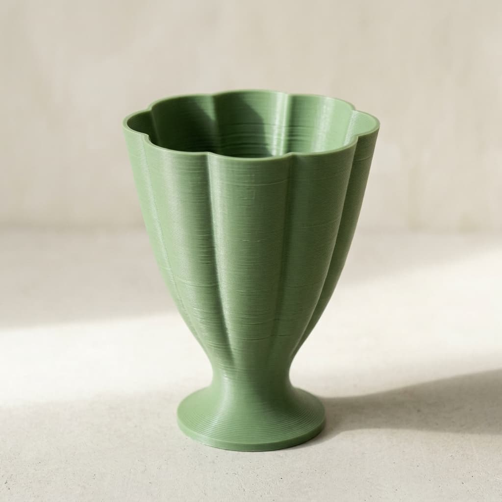 Cálice — vaso impresso em 3D, filamento PLA fosco
