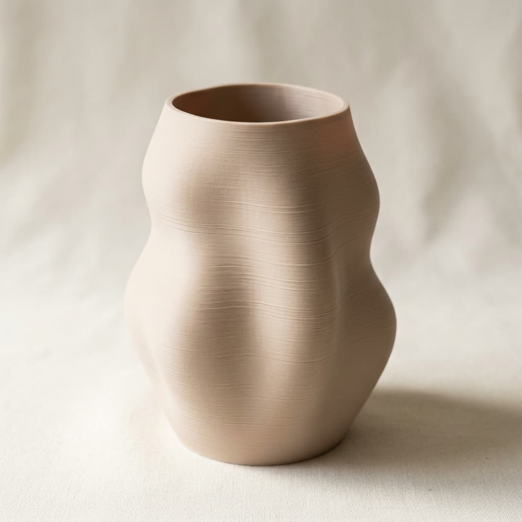 Duna — vaso impresso em 3D, filamento PLA fosco